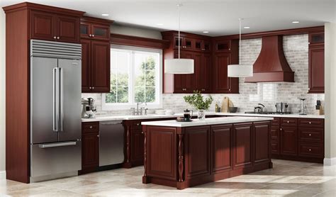 cherry kitchen cabinets with black stainless steel appliances|cherry cabinet colors.